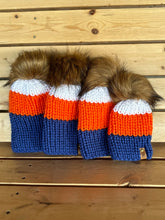 Load image into Gallery viewer, Hockey Fan Blue, Orange &amp; White Nokhu Beanie