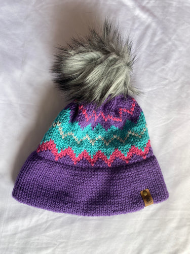 Adult/Ladies Purple, Rose, Aqua and Grey Crosby Hat